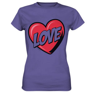 Comic-Herz mit LOVE-Schriftzug - Ladies Premium Shirt Bright Lights Arts