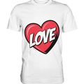 Comic-Herz mit LOVE-Schriftzug - Premium Shirt Bright Lights Arts