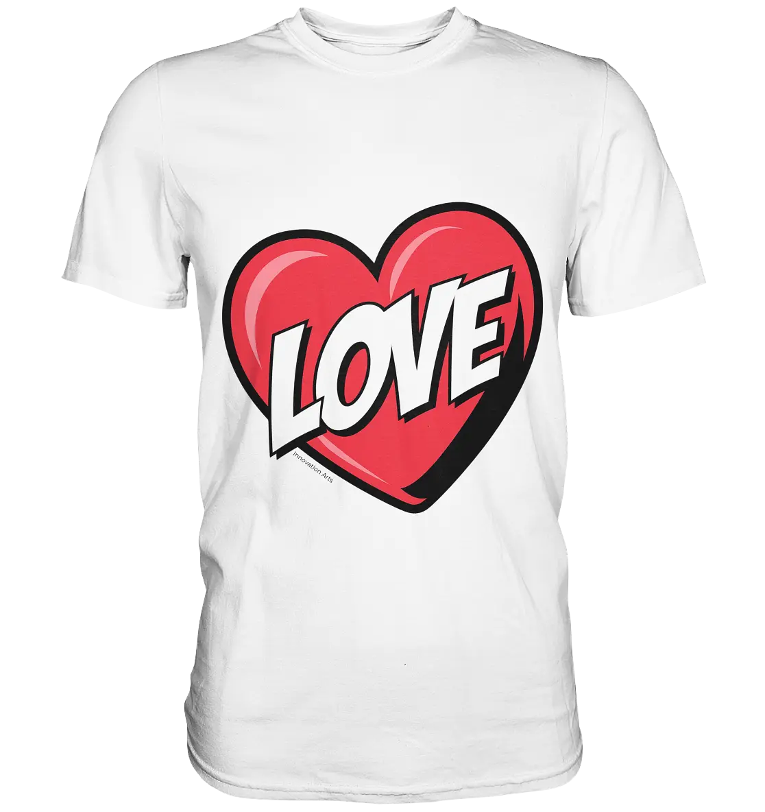 Comic-Herz mit LOVE-Schriftzug - Premium Shirt Bright Lights Arts