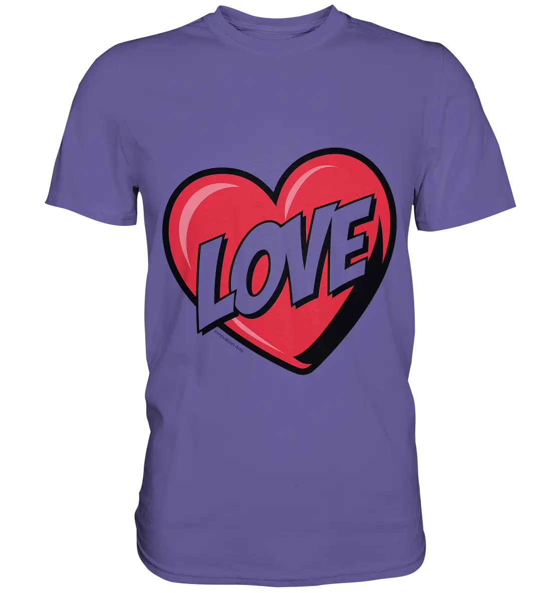 Comic-Herz mit LOVE-Schriftzug - Premium Shirt Bright Lights Arts