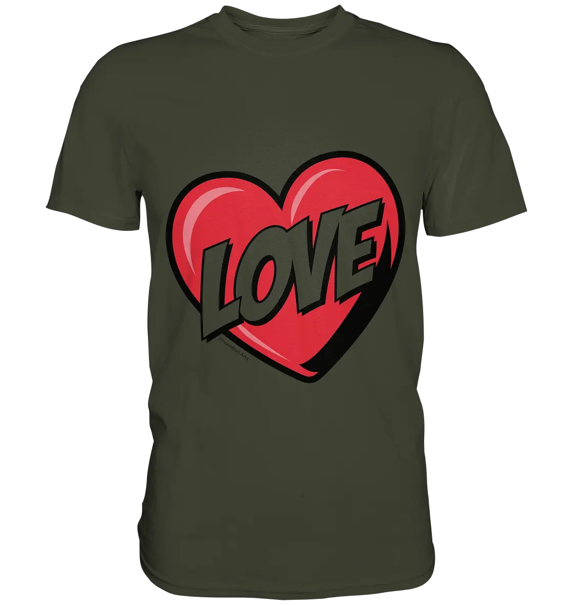 Comic-Herz mit LOVE-Schriftzug - Premium Shirt Bright Lights Arts