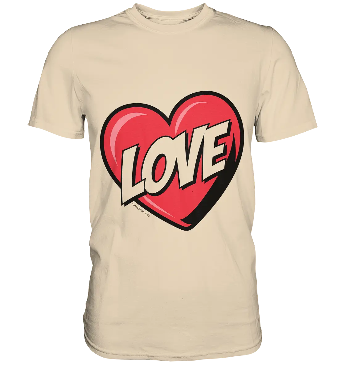Comic-Herz mit LOVE-Schriftzug - Premium Shirt Bright Lights Arts