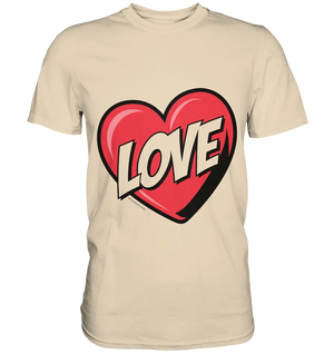 Comic-Herz mit LOVE-Schriftzug - Premium Shirt Bright Lights Arts