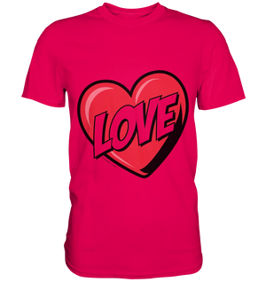Comic-Herz mit LOVE-Schriftzug - Premium Shirt Bright Lights Arts