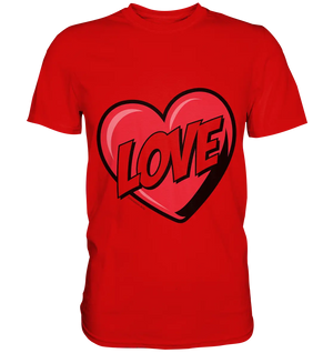 Comic-Herz mit LOVE-Schriftzug - Premium Shirt Bright Lights Arts