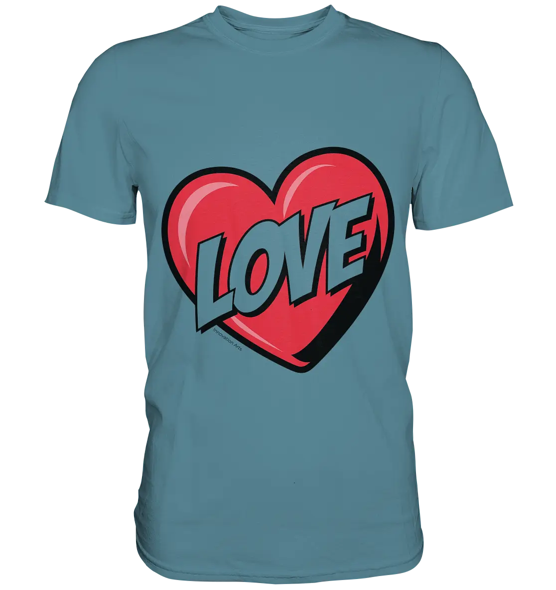Comic-Herz mit LOVE-Schriftzug - Premium Shirt Bright Lights Arts