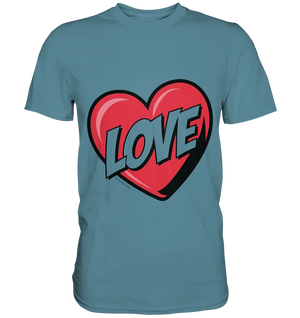Comic-Herz mit LOVE-Schriftzug - Premium Shirt Bright Lights Arts