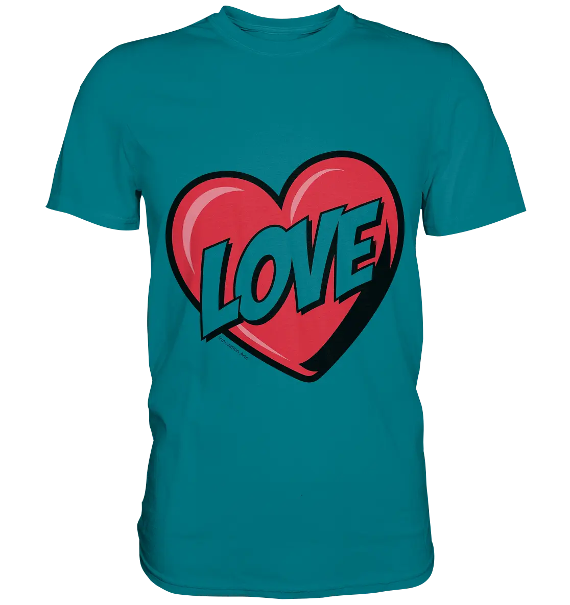 Comic-Herz mit LOVE-Schriftzug - Premium Shirt Bright Lights Arts