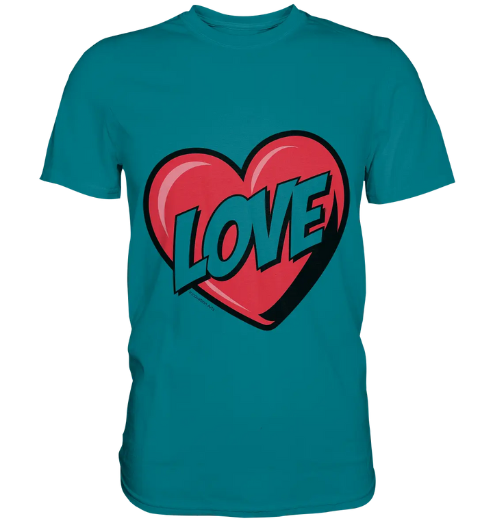 Comic-Herz mit LOVE-Schriftzug - Premium Shirt Bright Lights Arts