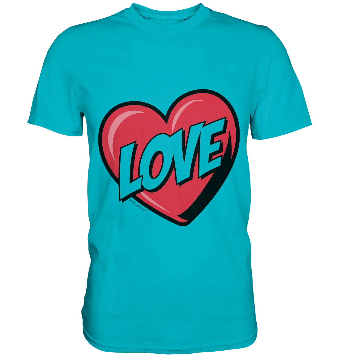 Comic-Herz mit LOVE-Schriftzug - Premium Shirt Bright Lights Arts