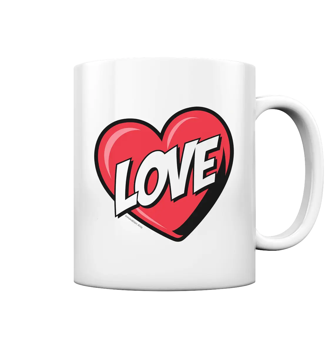 Comic-Herz mit LOVE-Schriftzug - Tasse glossy Bright Lights Arts