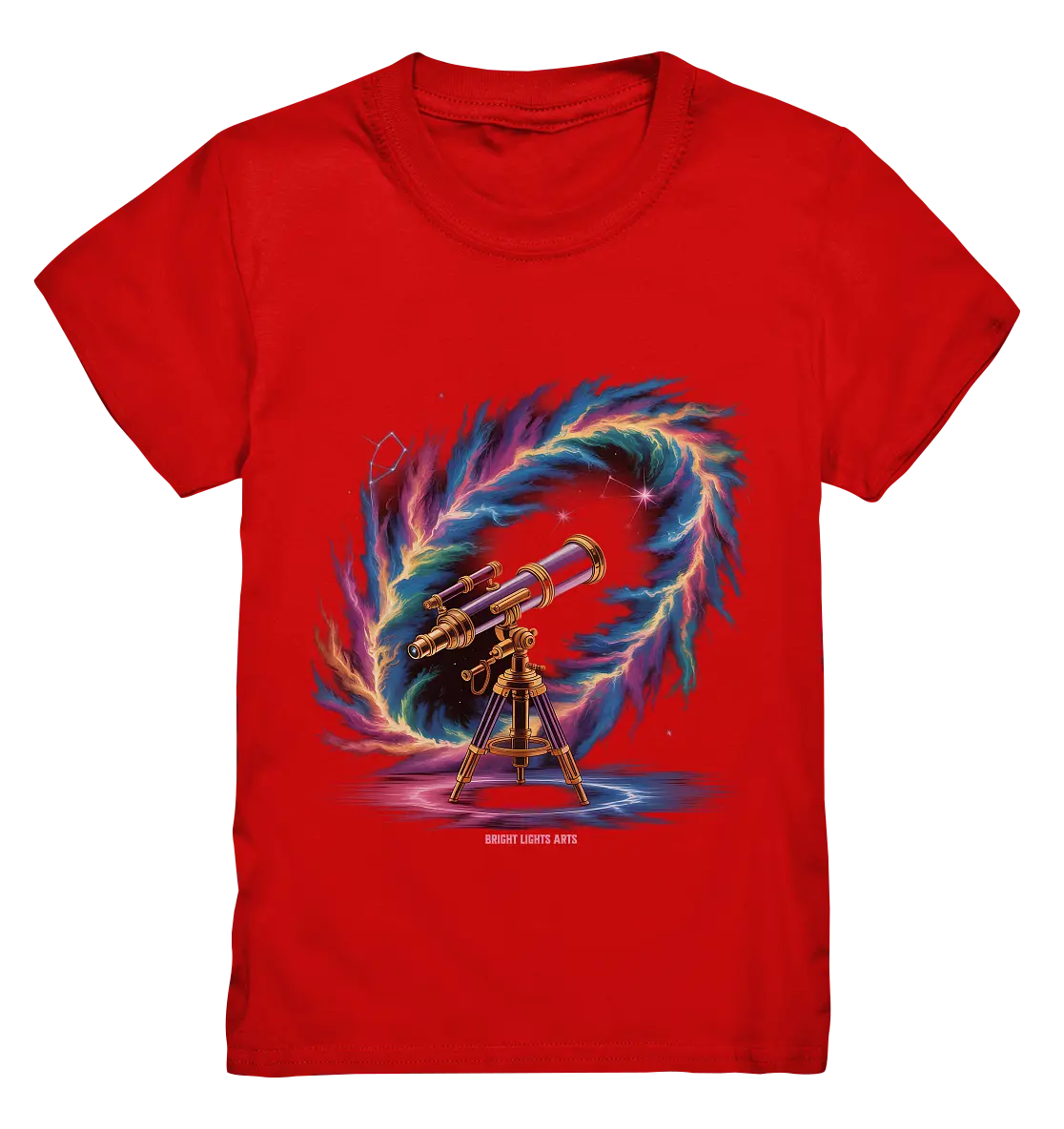 Cosmic Telescope Adventure - Kids Premium Shirt Bright Lights Arts