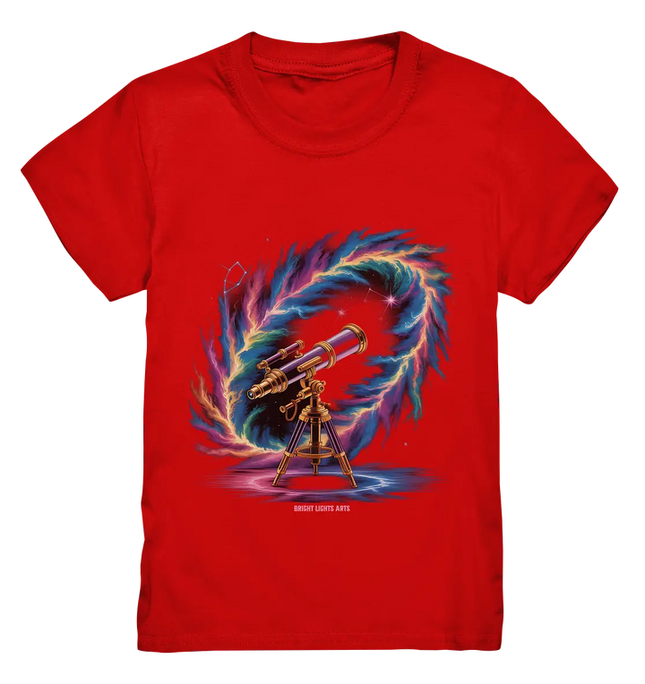 Cosmic Telescope Adventure - Kids Premium Shirt Bright Lights Arts