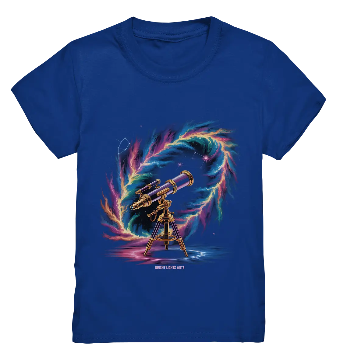 Cosmic Telescope Adventure - Kids Premium Shirt Bright Lights Arts