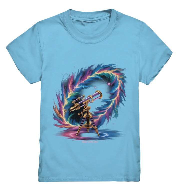 Cosmic Telescope Adventure - Kids Premium Shirt Bright Lights Arts