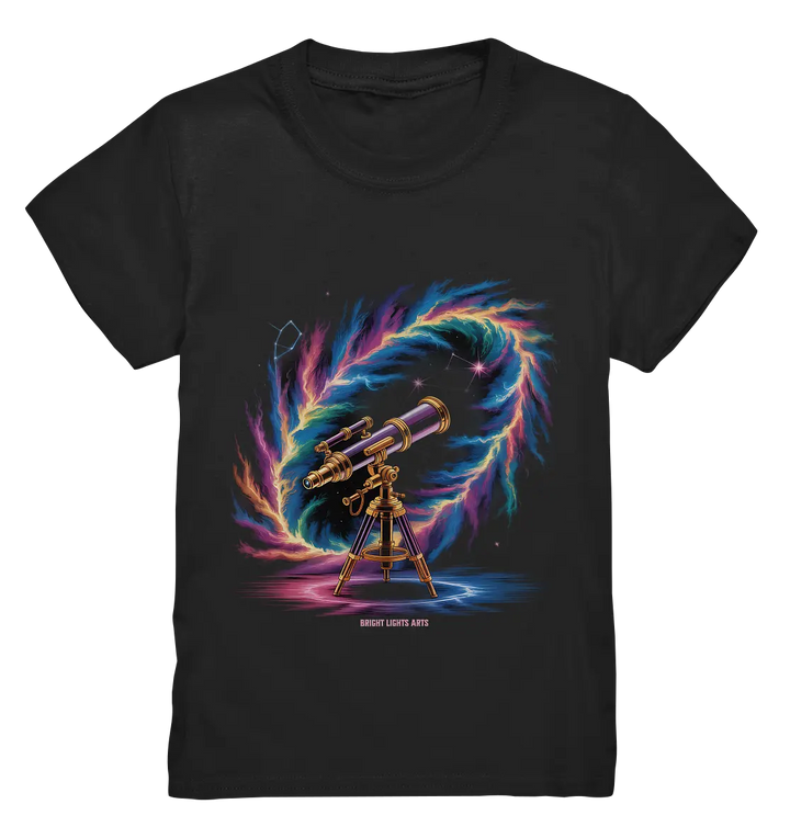 Cosmic Telescope Adventure - Kids Premium Shirt Bright Lights Arts