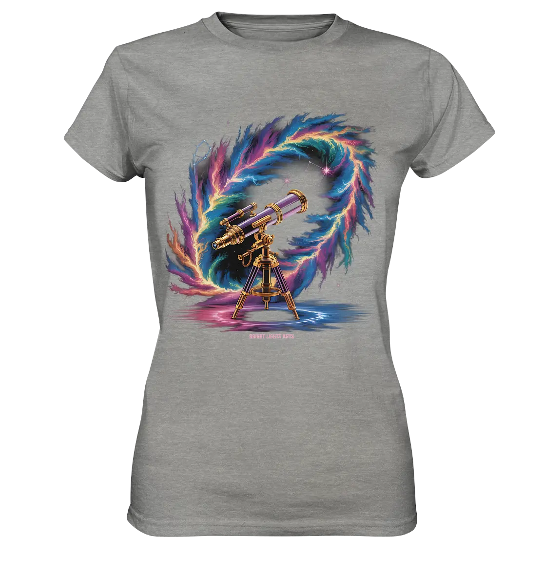 Cosmic Telescope Adventure - Ladies Premium Shirt Bright Lights Arts