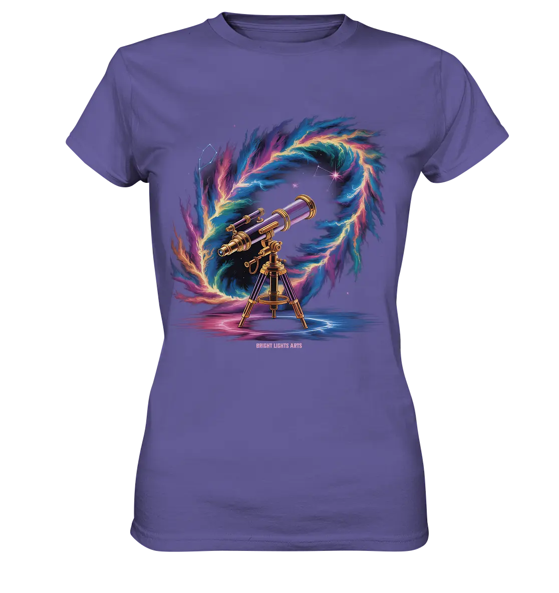 Cosmic Telescope Adventure - Ladies Premium Shirt Bright Lights Arts