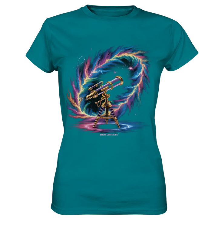 Cosmic Telescope Adventure - Ladies Premium Shirt Bright Lights Arts