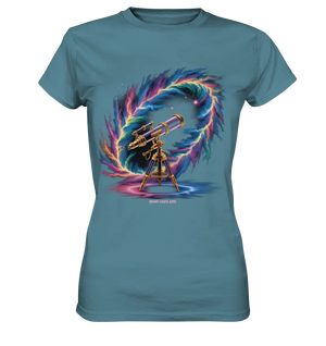 Cosmic Telescope Adventure - Ladies Premium Shirt Bright Lights Arts