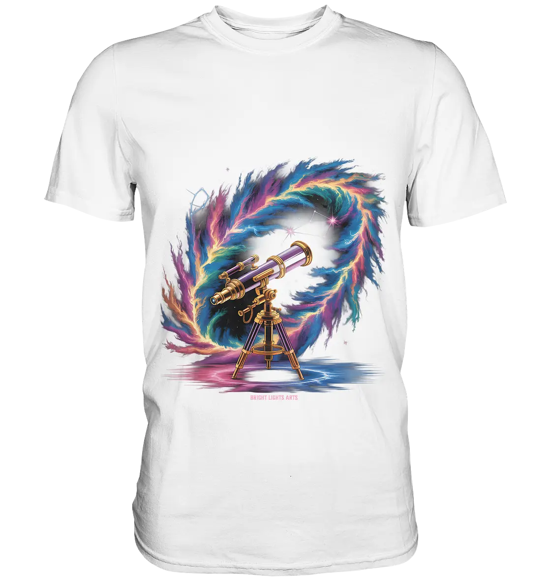 Cosmic Telescope Adventure - Premium Shirt Bright Lights Arts