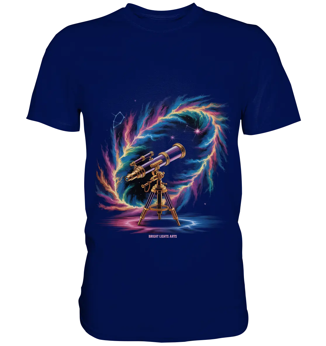 Cosmic Telescope Adventure - Premium Shirt Bright Lights Arts