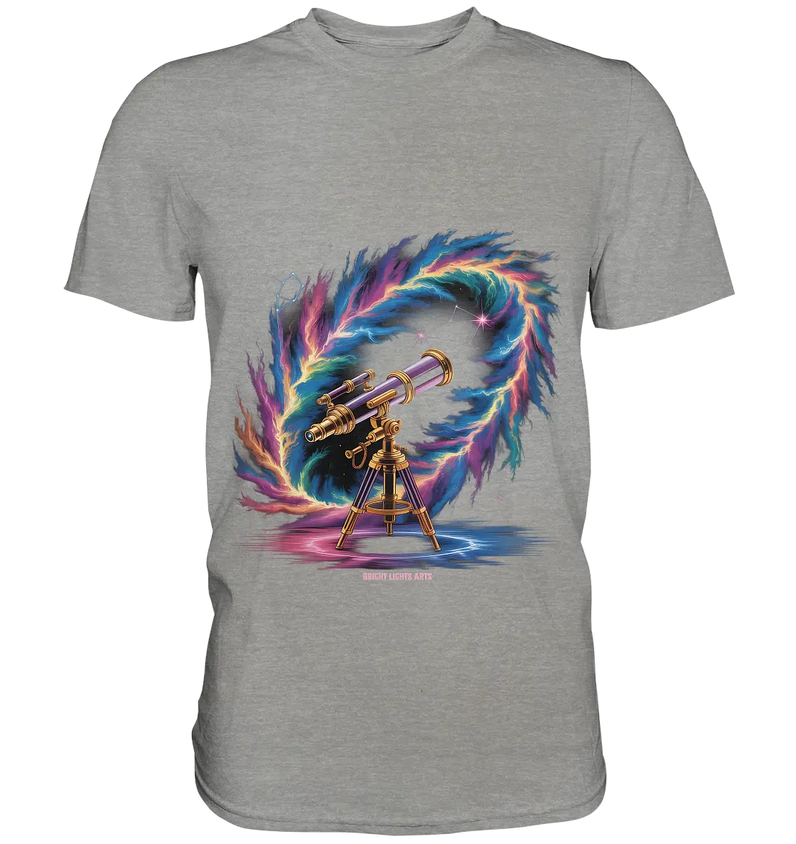 Cosmic Telescope Adventure - Premium Shirt Bright Lights Arts