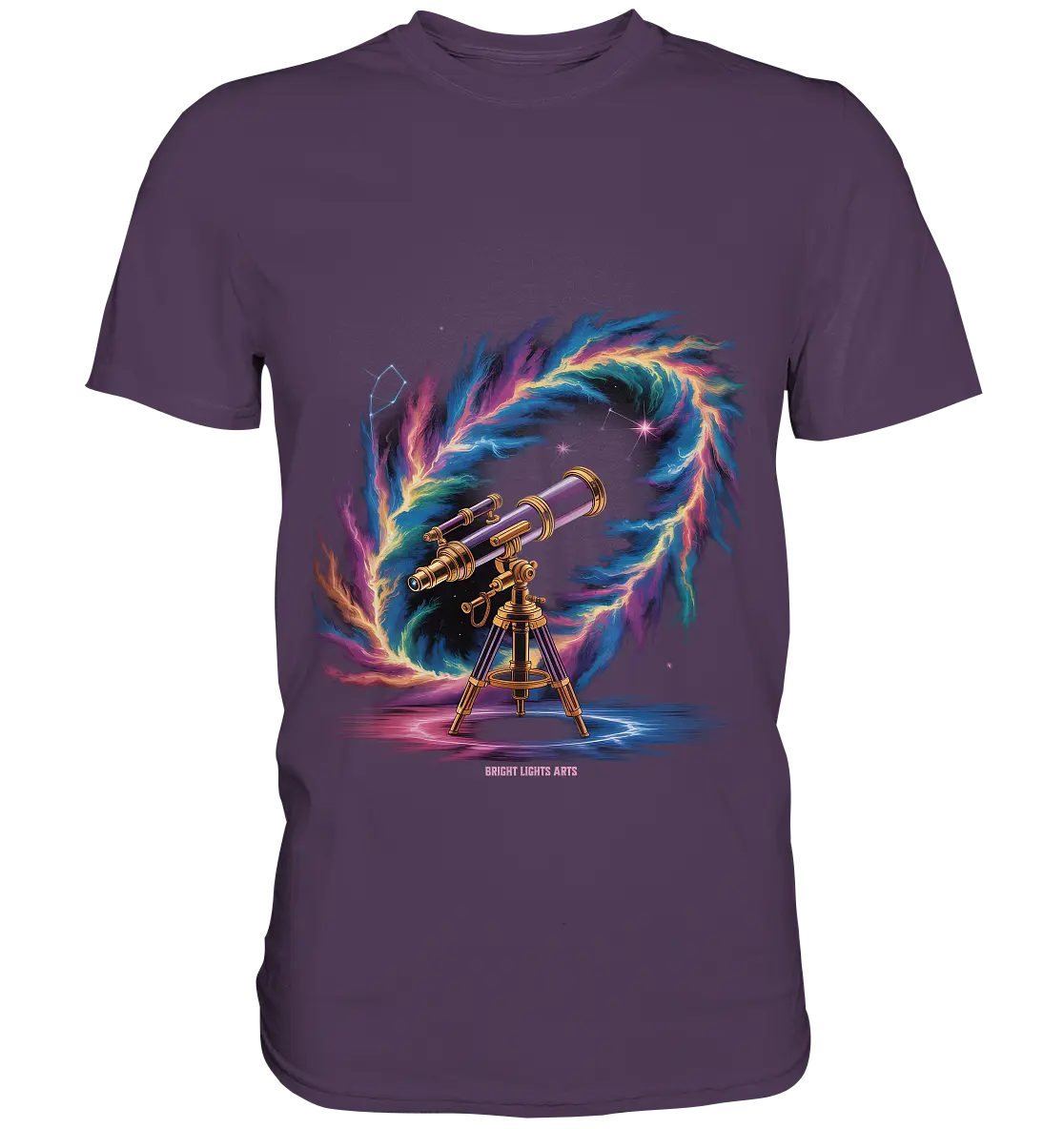 Cosmic Telescope Adventure - Premium Shirt Bright Lights Arts