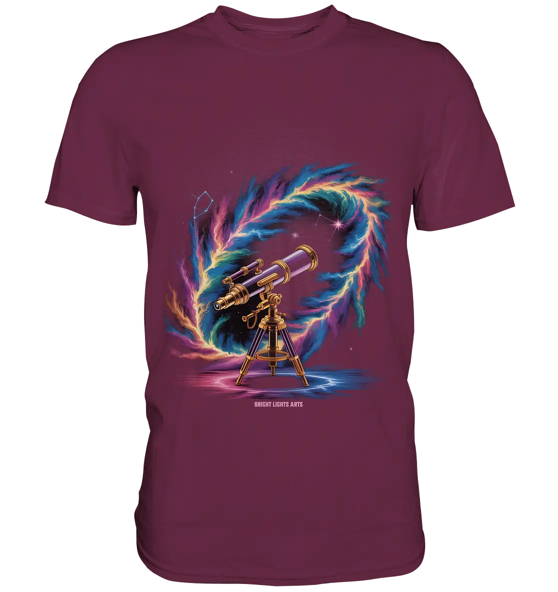 Cosmic Telescope Adventure - Premium Shirt Bright Lights Arts