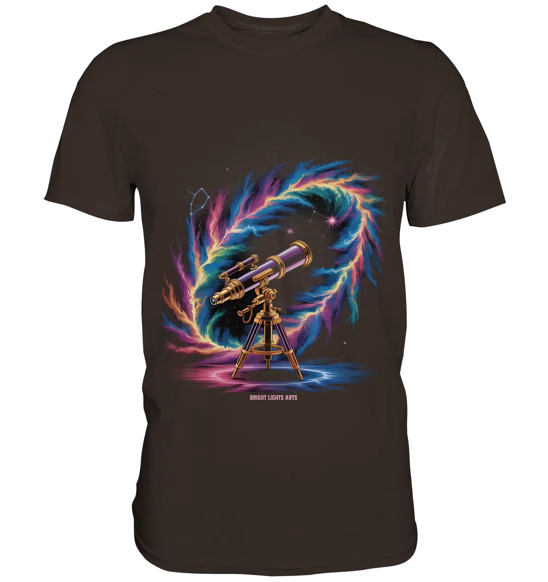 Cosmic Telescope Adventure - Premium Shirt Bright Lights Arts