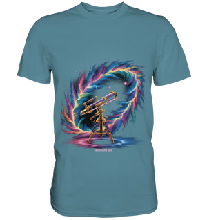 Cosmic Telescope Adventure - Premium Shirt Bright Lights Arts