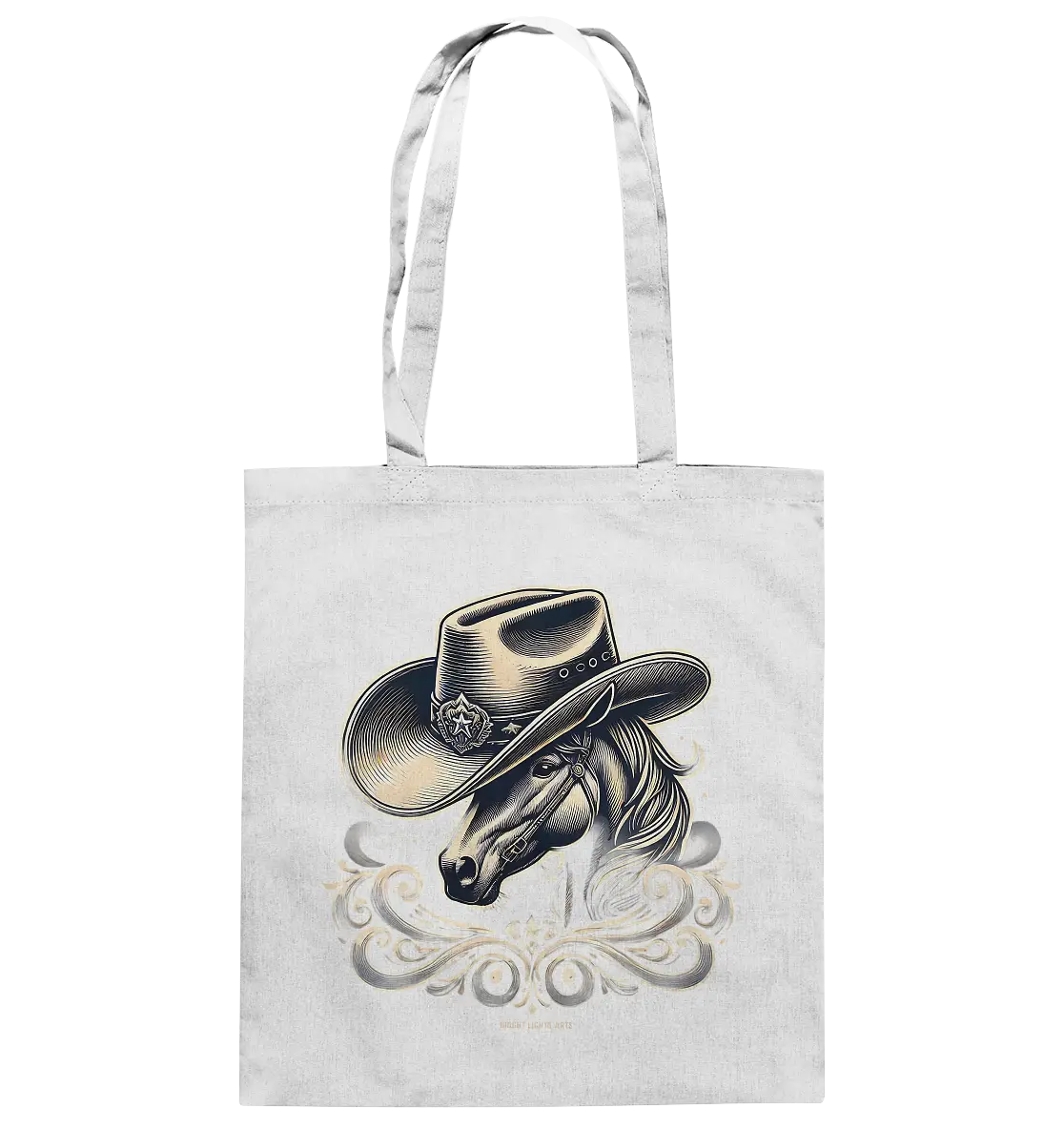 Cowboy Spirit – Detailreiches Western-Design mit Pferdekopf - Baumwolltasche Bright Lights Arts
