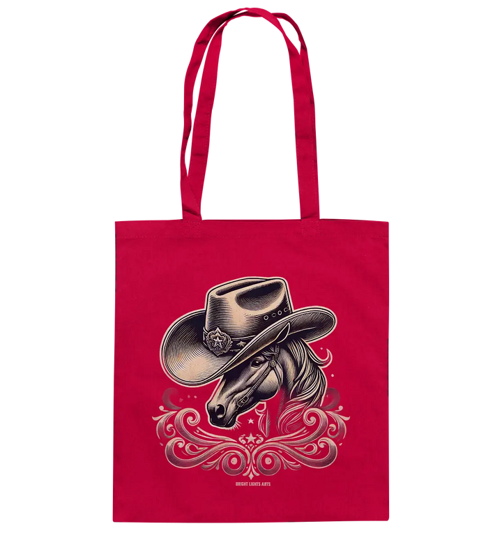 Cowboy Spirit – Detailreiches Western-Design mit Pferdekopf - Baumwolltasche Bright Lights Arts
