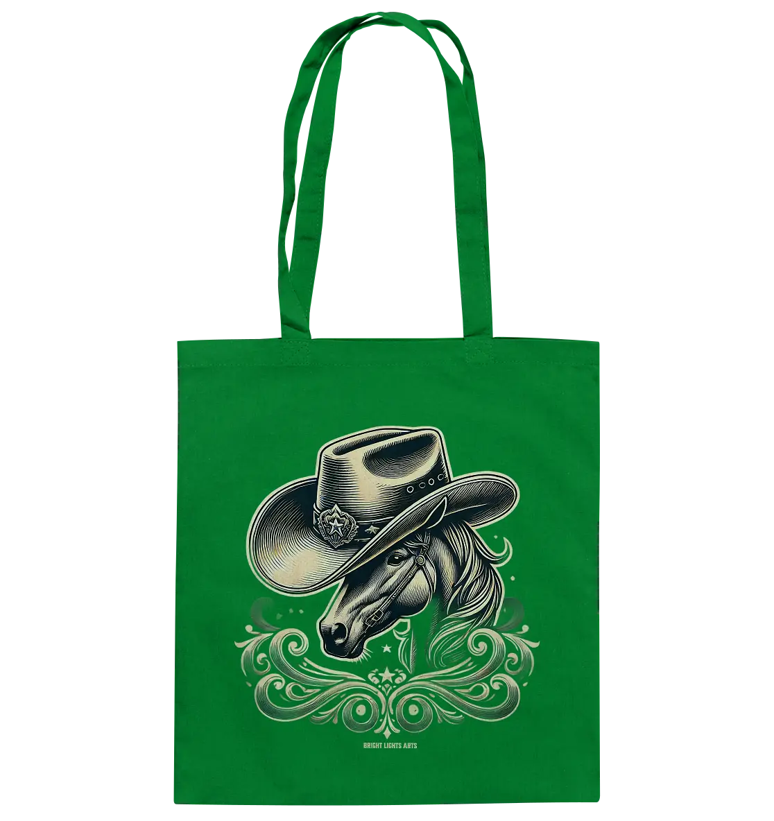 Cowboy Spirit – Detailreiches Western-Design mit Pferdekopf - Baumwolltasche Bright Lights Arts