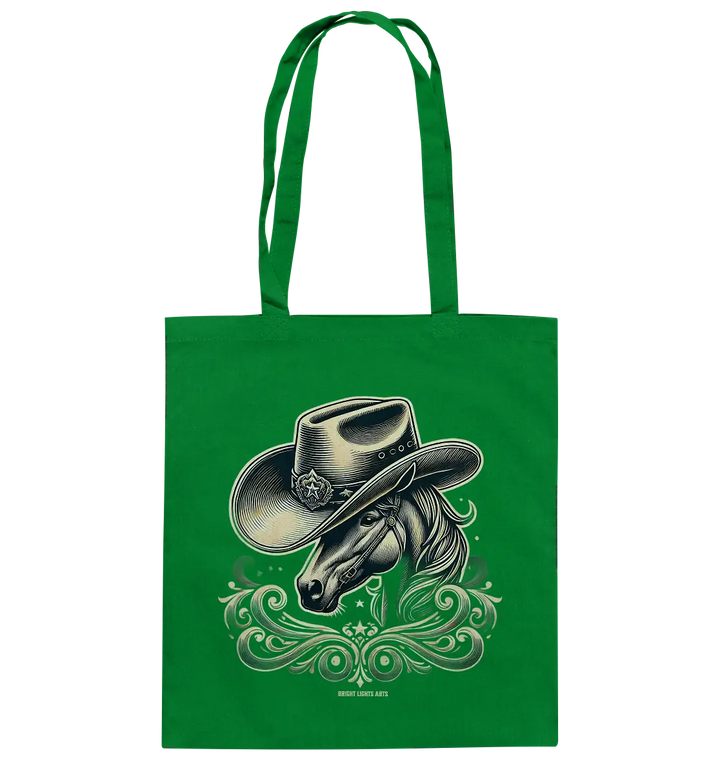 Cowboy Spirit – Detailreiches Western-Design mit Pferdekopf - Baumwolltasche Bright Lights Arts