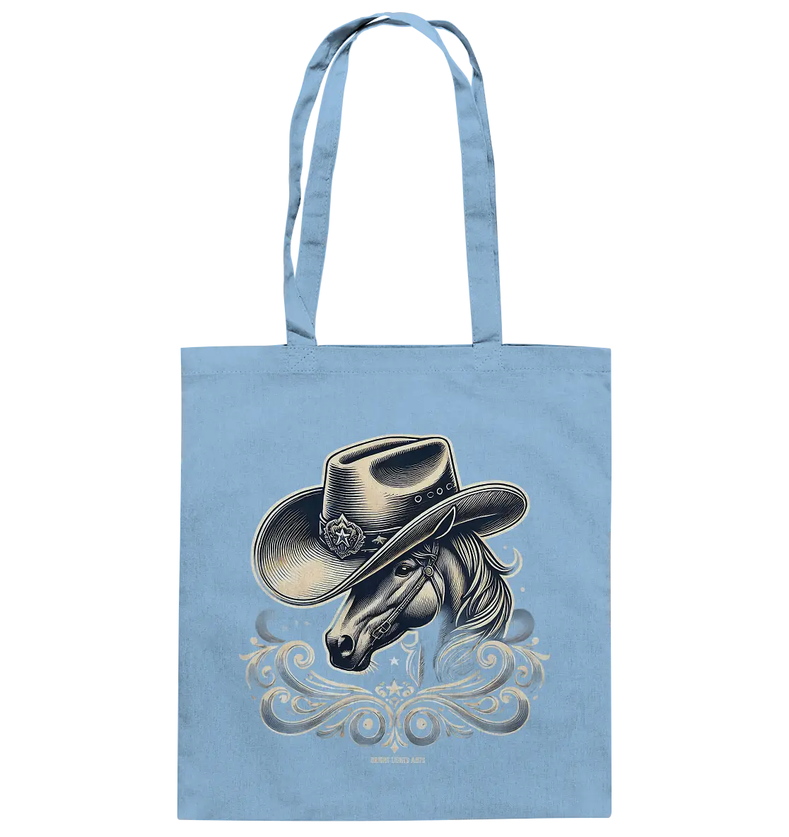 Cowboy Spirit – Detailreiches Western-Design mit Pferdekopf - Baumwolltasche Bright Lights Arts