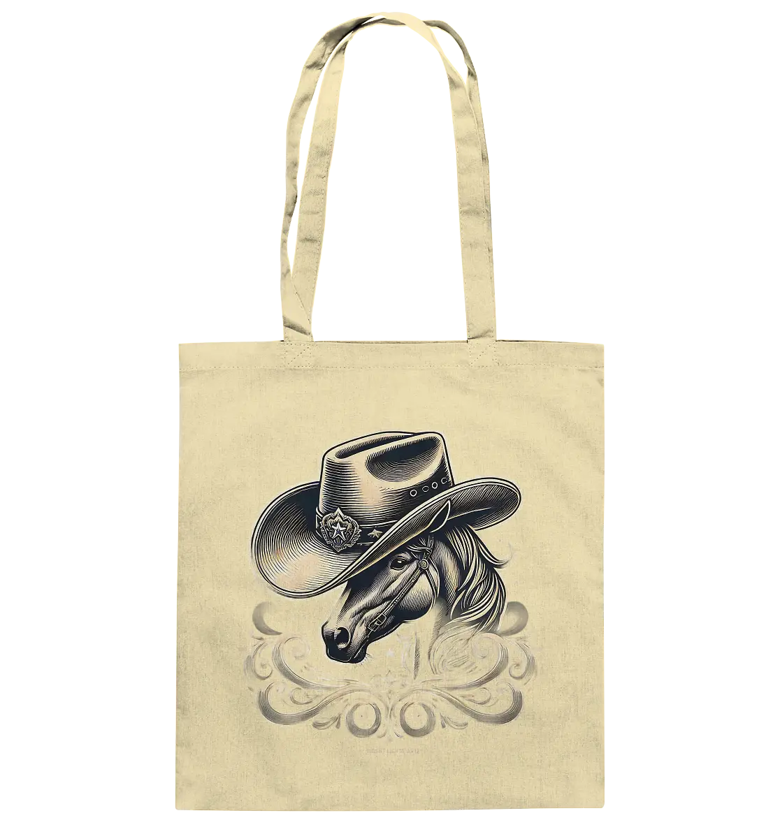 Cowboy Spirit – Detailreiches Western-Design mit Pferdekopf - Baumwolltasche Bright Lights Arts
