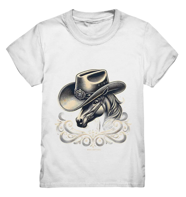 Cowboy Spirit – Detailreiches Western-Design mit Pferdekopf - Kids Premium Shirt Bright Lights Arts
