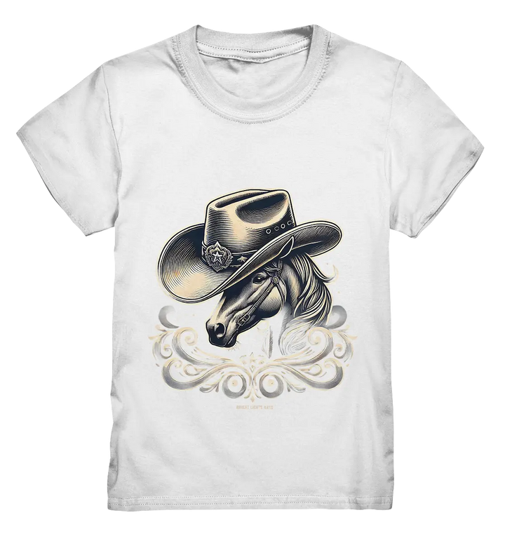 Cowboy Spirit – Detailreiches Western-Design mit Pferdekopf - Kids Premium Shirt Bright Lights Arts
