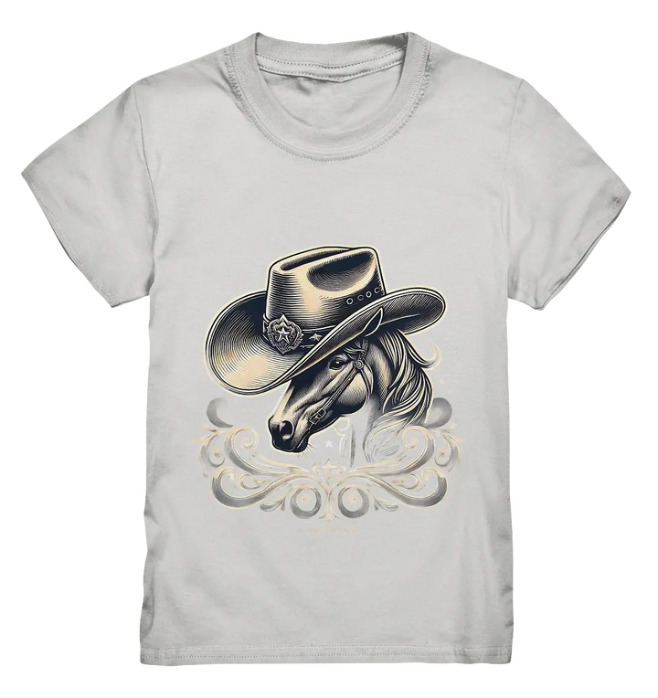 Cowboy Spirit – Detailreiches Western-Design mit Pferdekopf - Kids Premium Shirt Bright Lights Arts