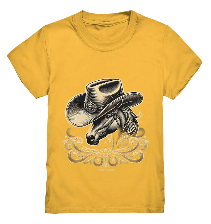 Cowboy Spirit – Detailreiches Western-Design mit Pferdekopf - Kids Premium Shirt Bright Lights Arts
