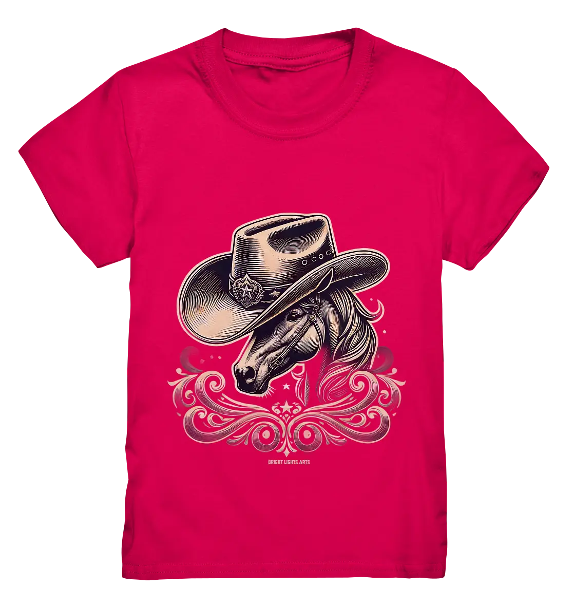 Cowboy Spirit – Detailreiches Western-Design mit Pferdekopf - Kids Premium Shirt Bright Lights Arts