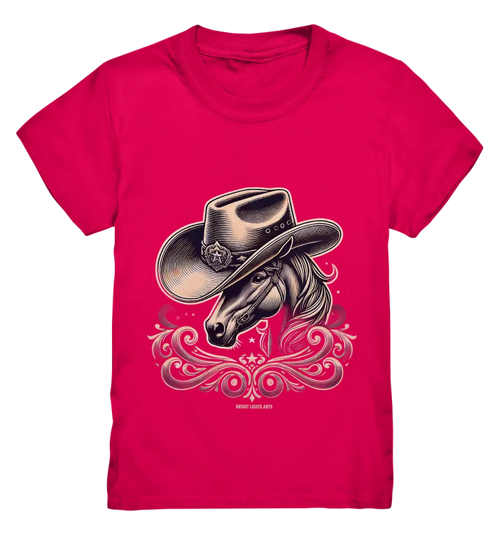 Cowboy Spirit – Detailreiches Western-Design mit Pferdekopf - Kids Premium Shirt Bright Lights Arts