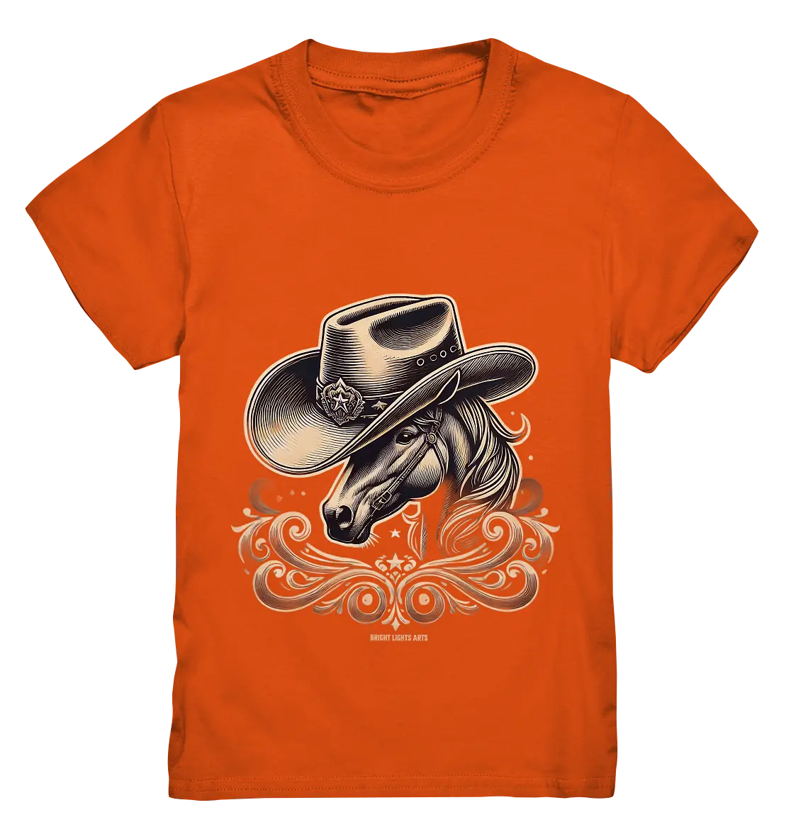 Cowboy Spirit – Detailreiches Western-Design mit Pferdekopf - Kids Premium Shirt Bright Lights Arts