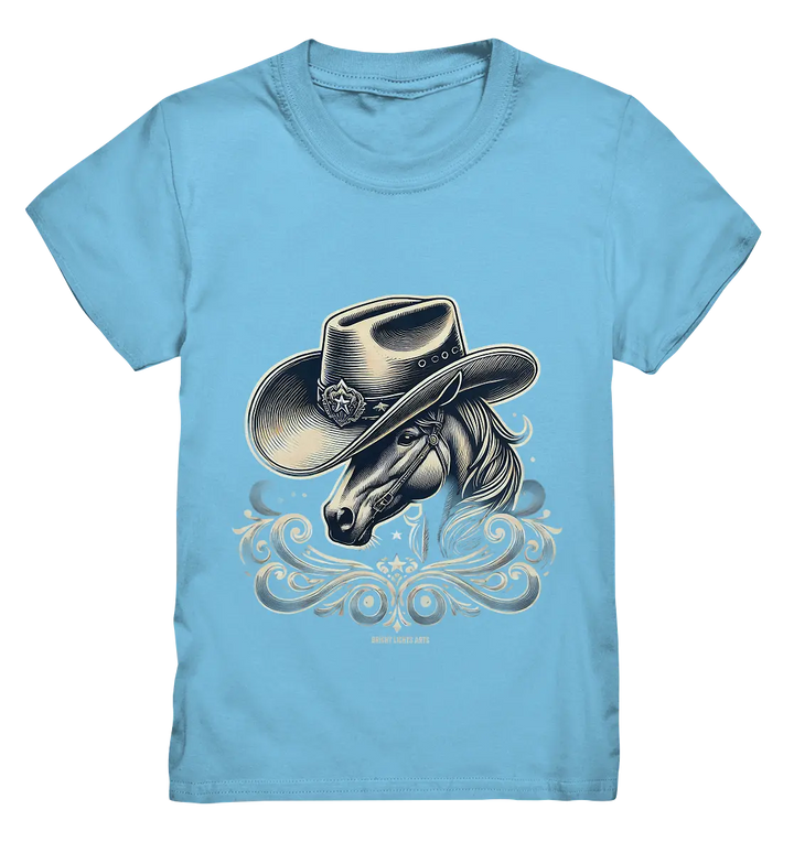 Cowboy Spirit – Detailreiches Western-Design mit Pferdekopf - Kids Premium Shirt Bright Lights Arts