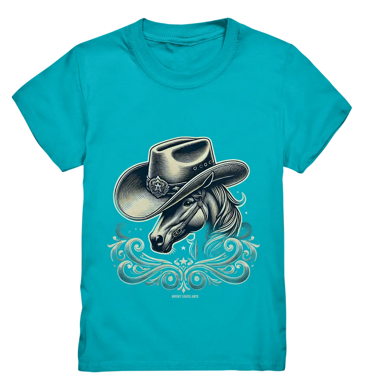 Cowboy Spirit – Detailreiches Western-Design mit Pferdekopf - Kids Premium Shirt Bright Lights Arts