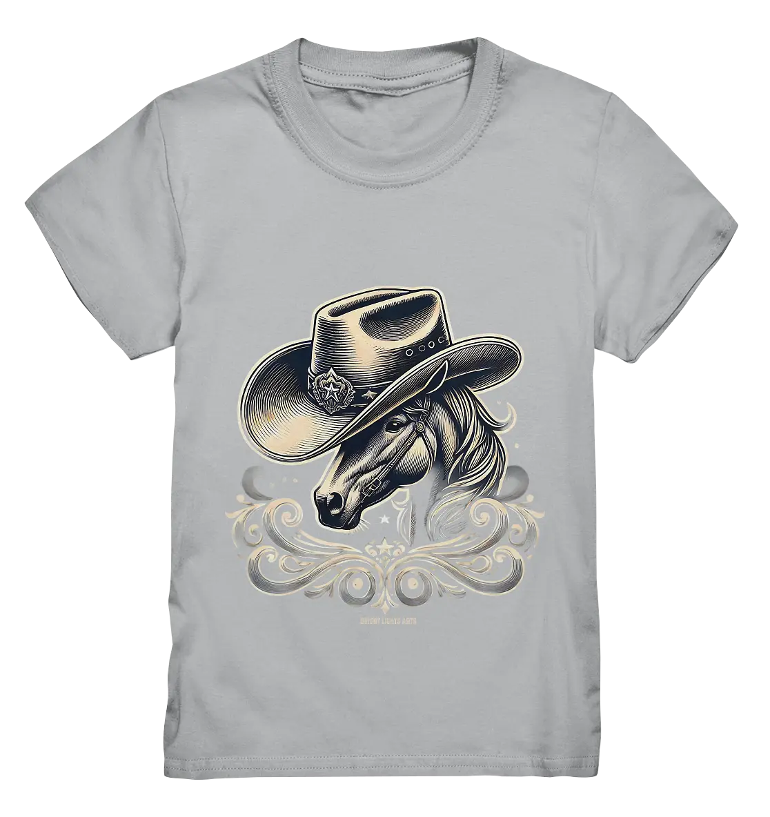 Cowboy Spirit – Detailreiches Western-Design mit Pferdekopf - Kids Premium Shirt Bright Lights Arts