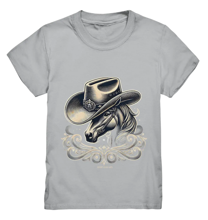 Cowboy Spirit – Detailreiches Western-Design mit Pferdekopf - Kids Premium Shirt Bright Lights Arts
