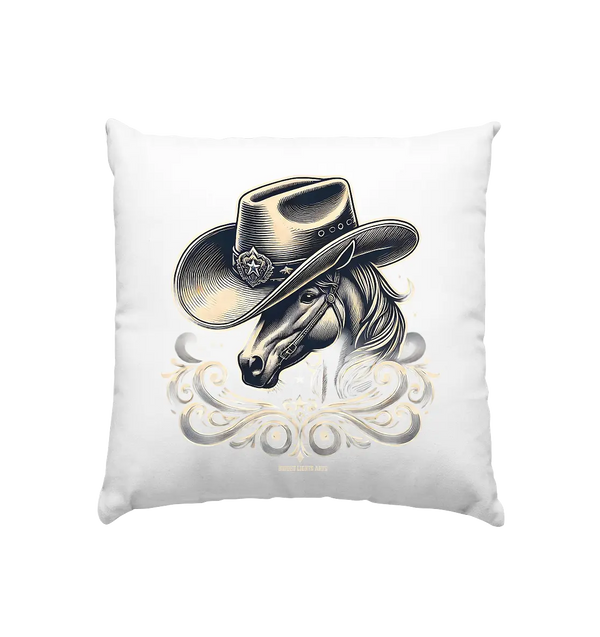 Cowboy Spirit – Detailreiches Western-Design mit Pferdekopf - Kissen 40x40cm Bright Lights Arts