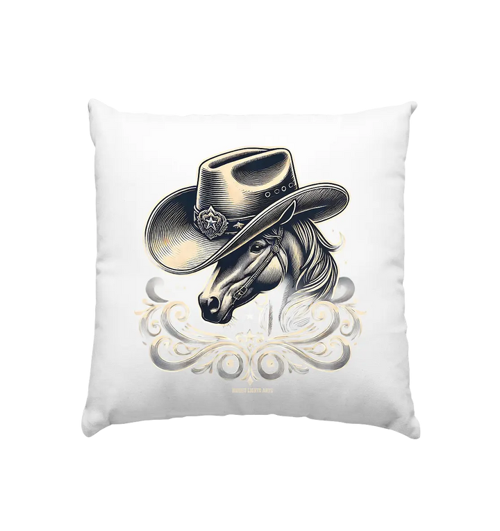 Cowboy Spirit – Detailreiches Western-Design mit Pferdekopf - Kissen 40x40cm Bright Lights Arts